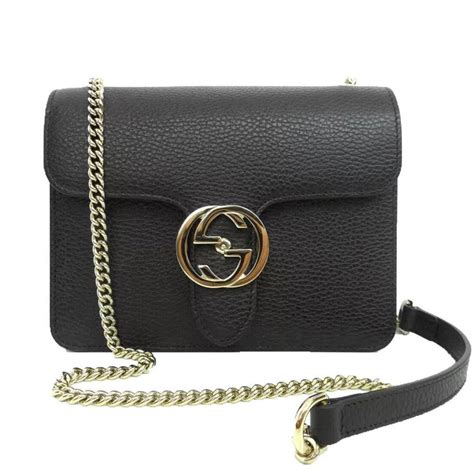 gucci interlocking crossbody bag black|gucci crossbody handbags black.